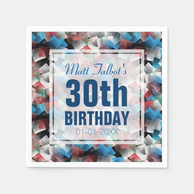 Serviette En Papier Cubist Abstrait 30e Anniversaire serviettes en pap (Devant)