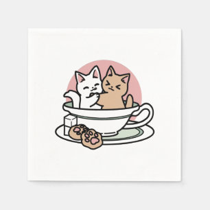 Serviette En Papier Cuddin en coupe - Tea Time adorable