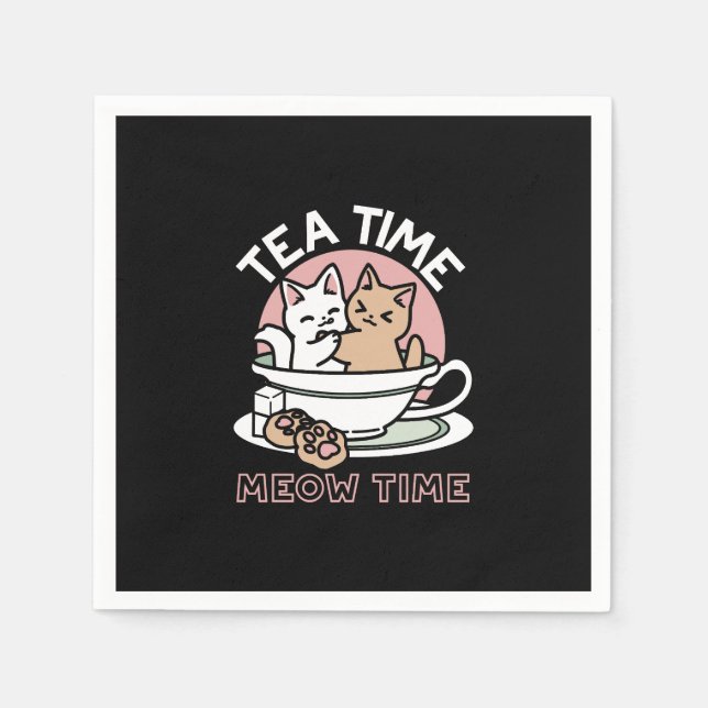 Serviette En Papier Cuddin en coupe - Tea Time adorable (Devant)