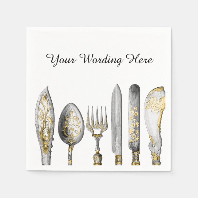 Serviette En Papier Cuillère à fourche de couteau (Devant)