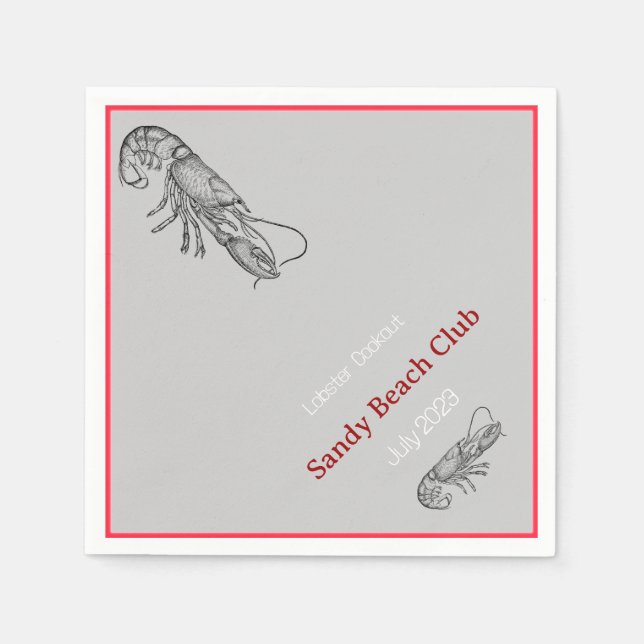 Serviette En Papier Cuisine au homard (Devant)