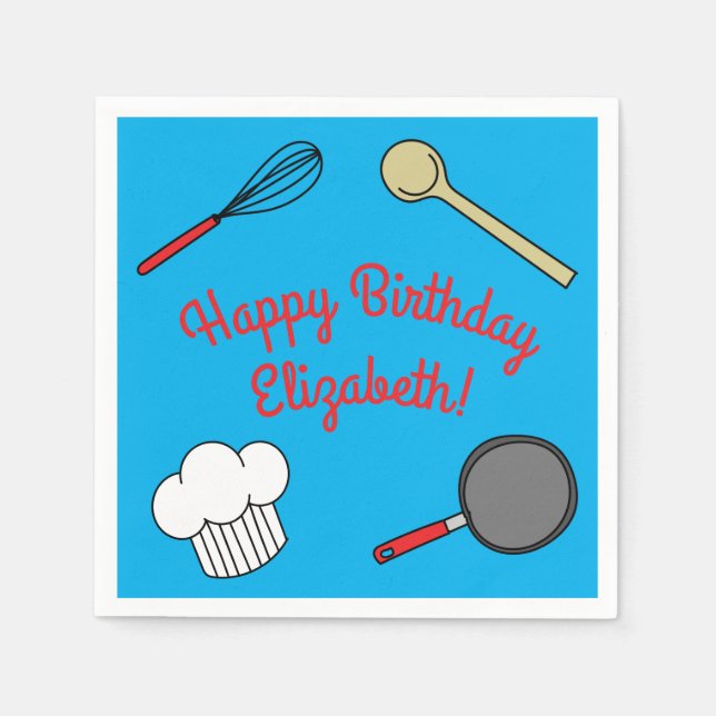 Serviette En Papier Cuisine Chef Cuisine Enfants 1er anniversaire (Devant)