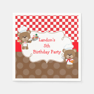 Serviette En Papier Cuisine Chef Ours Fête d'anniversaire
