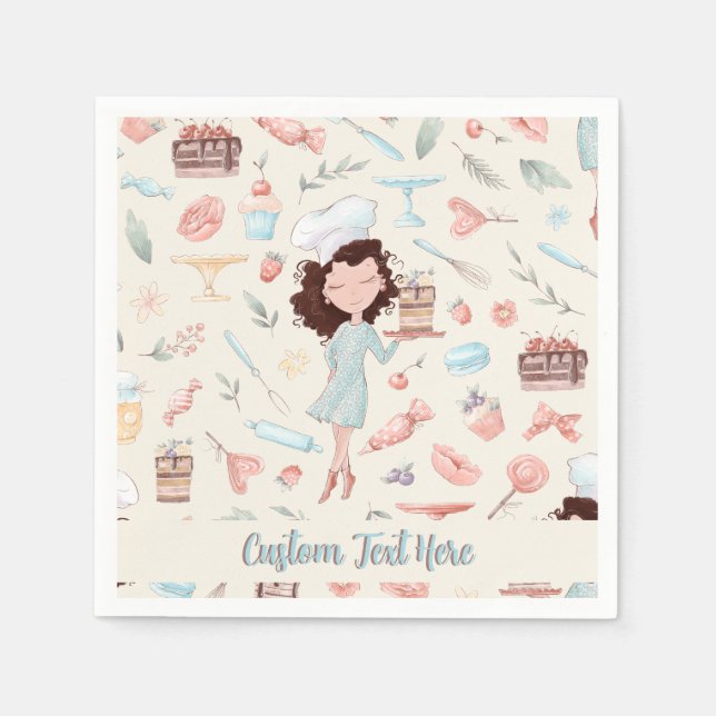 Serviette En Papier Cuisine de boulangerie Chef Décoration de gâteau P (Devant)