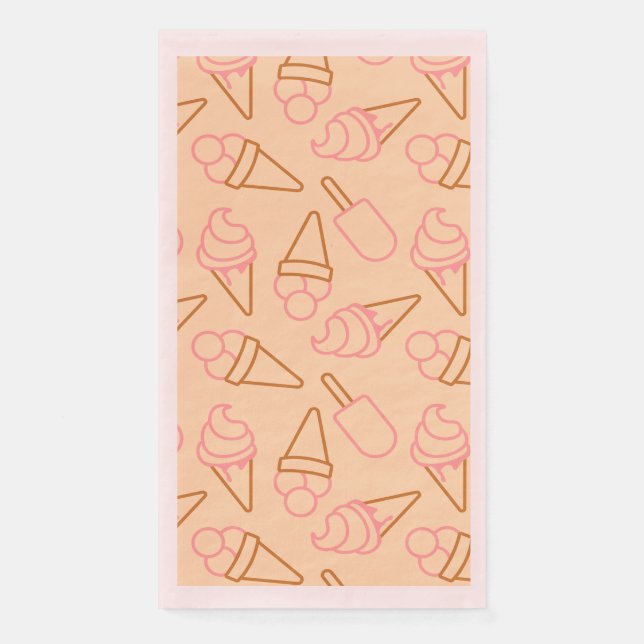 Serviette En Papier Cuisine estivale avec contours de glace (Devant)