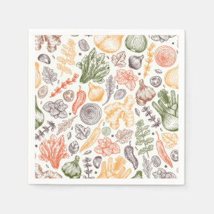 Serviette En Papier Cuisine Garden Motif végétal