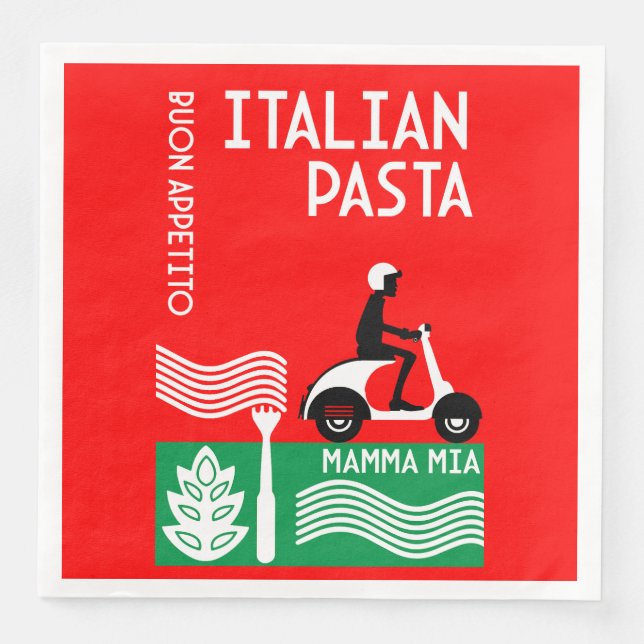 Serviette En Papier Cuisine italienne (Devant)