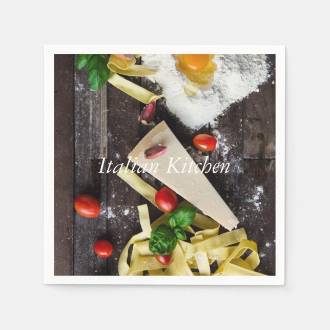 Serviette En Papier Cuisine italienne Aliments Personnaliser le texte (Devant)