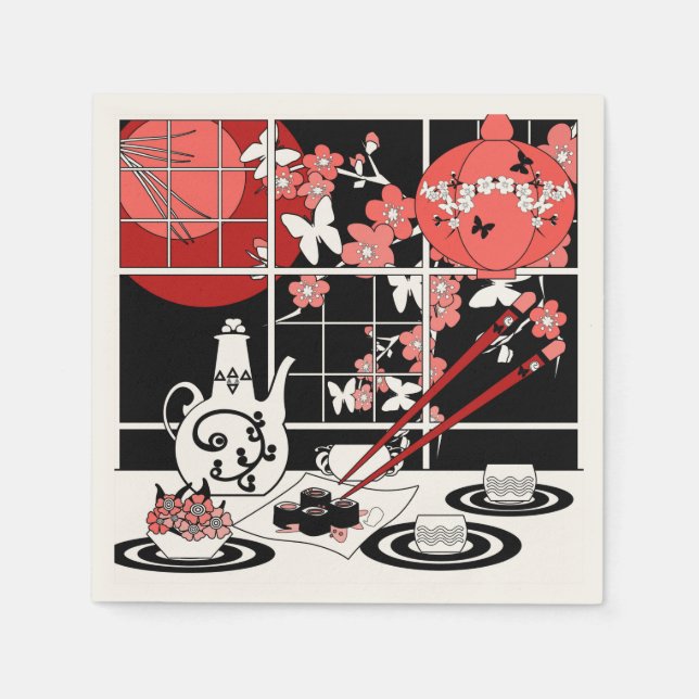 Serviette En Papier Cuisine japonaise (Devant)