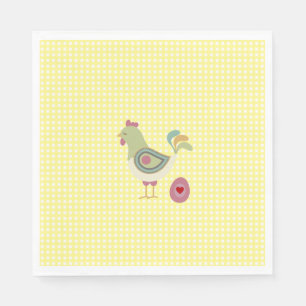 Serviette En Papier Cuisine Jaune En vichy Poulet serviettes