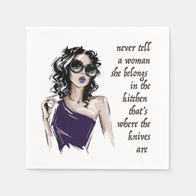 Serviette En Papier Cuisine Les couteaux appartiennent (Devant)