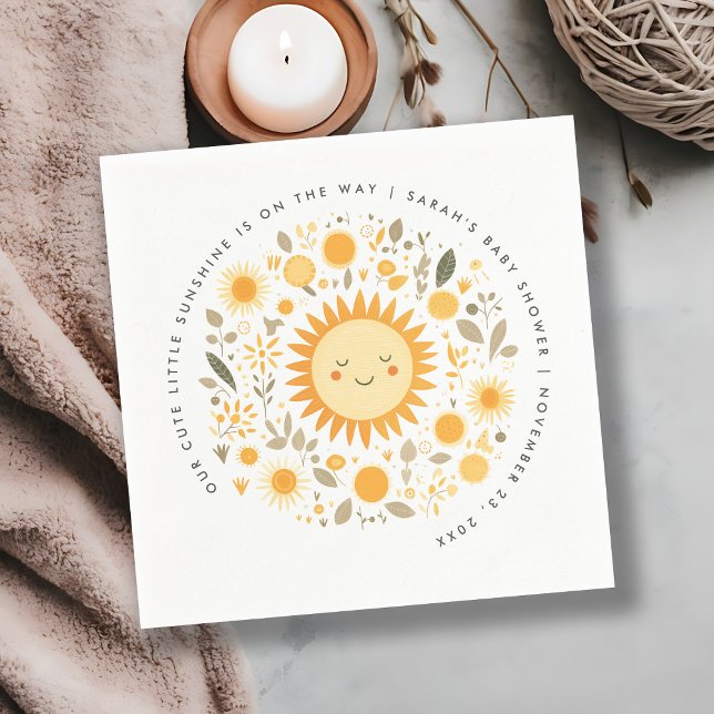Serviette En Papier Cuisine Notre Petit Baby shower Soleil Boho (Créateur téléchargé)