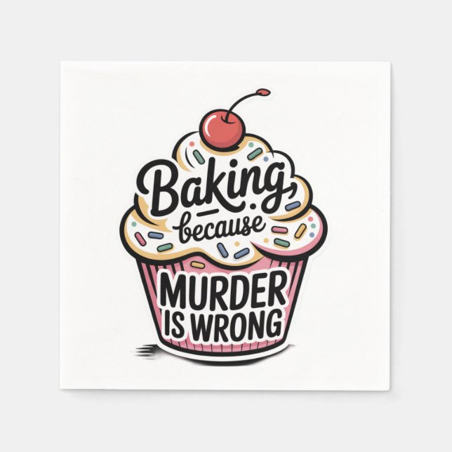 Serviette En Papier Cuisine parce que le meurtre est faux (Devant)