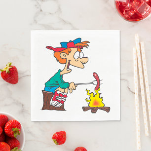 Serviette En Papier Cuisine Sur Un Feu De Campagne