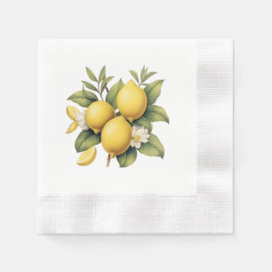Serviette En Papier Cuisine vintage Fleur de citron Jaune