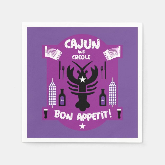 Serviette En Papier Cuisines Cajun et Créole (Devant)