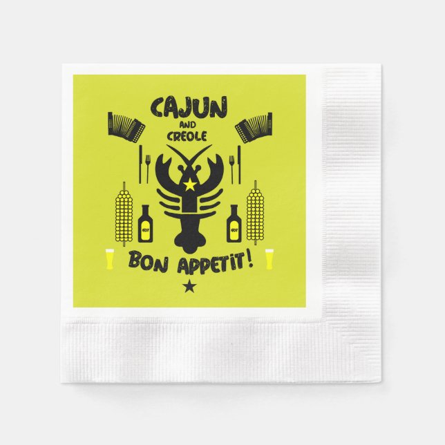 Serviette En Papier Cuisines Cajun et Créole (Devant)