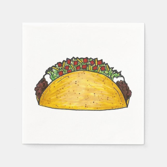 Serviette En Papier Cuisson mexicaine Taco Tacos Imprimer Napkin (Devant)