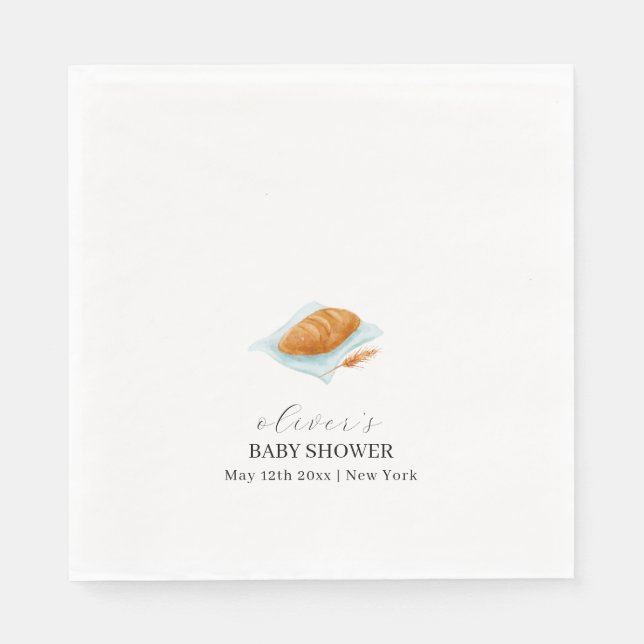 Serviette En Papier Cuisson Rustique Dans Le Baby shower Du Four (Devant)