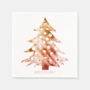 Serviette En Papier Cuivre Brown sapin de Noël rustique Élégant