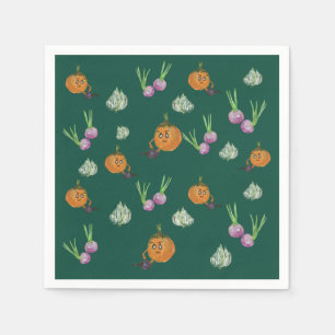 Serviette En Papier Cultures racines, légumes mignons