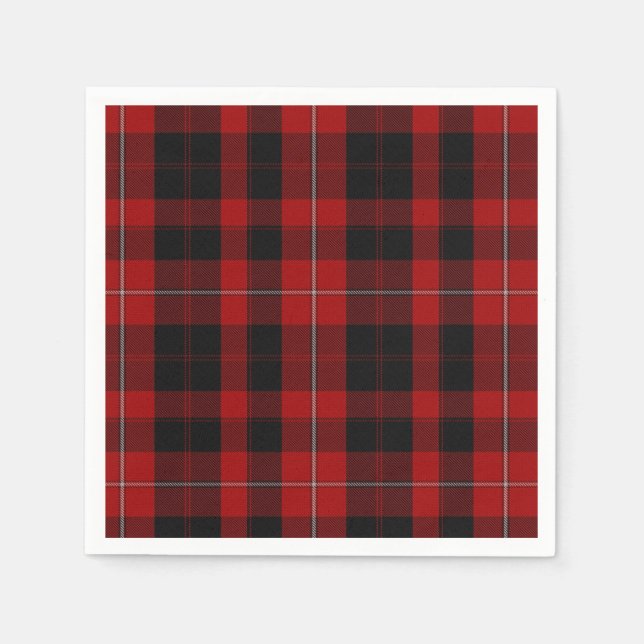Serviette En Papier Cunningham Clan Tartan Plaid Papier (Devant)
