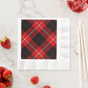 Serviette En Papier Cunningham Tartan rouge noir