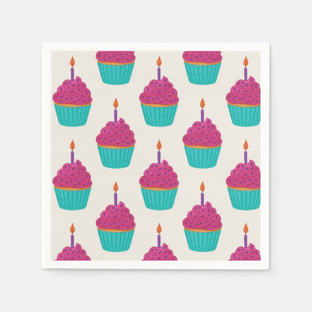Serviette En Papier Cupcake aquarelle (Devant)