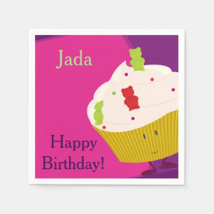 Serviette En Papier Cupcake de l'ours gommé   Papier