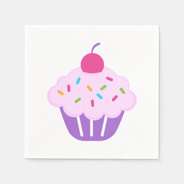 Serviette En Papier Cupcake Napkin/violet (Devant)