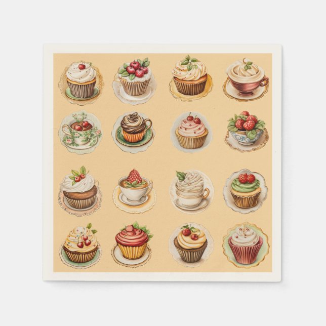 Serviette En Papier CupCakes (Devant)