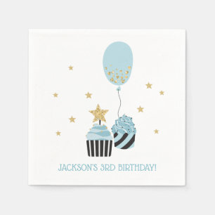 Serviette En Papier Cupcakes & Balloon   Faux Parties scintillant Anni