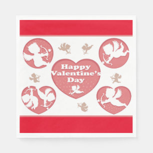 Serviette En Papier Cupidons roses de Valentine