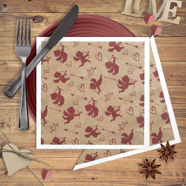 Serviette En Papier Cupids Arrows and Hearts (Créateur téléchargé)