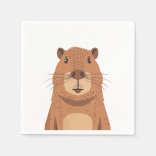 Serviette En Papier Curieux portrait Capybara