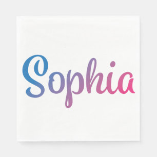 Serviette En Papier Cursive élégant de Sophia