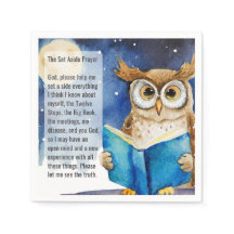 Custom AA Prayer Napkin | Sober Owl Big Book