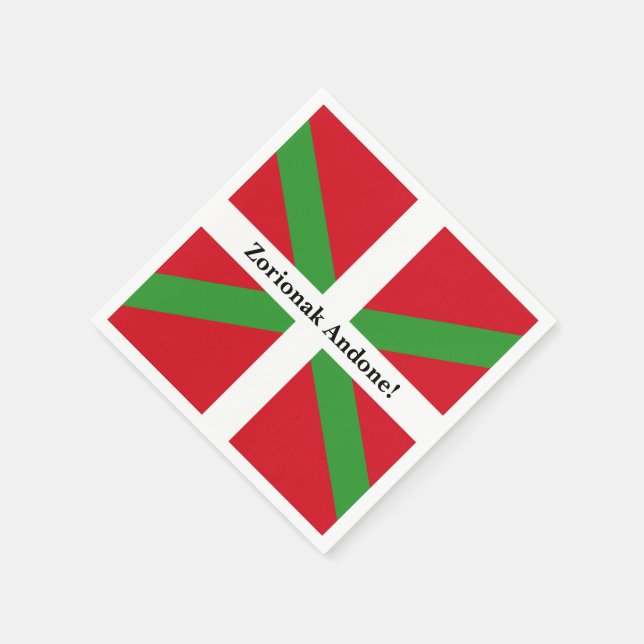 Serviette En Papier Custom, Basque Country national flag, ikurriña: (Coin)