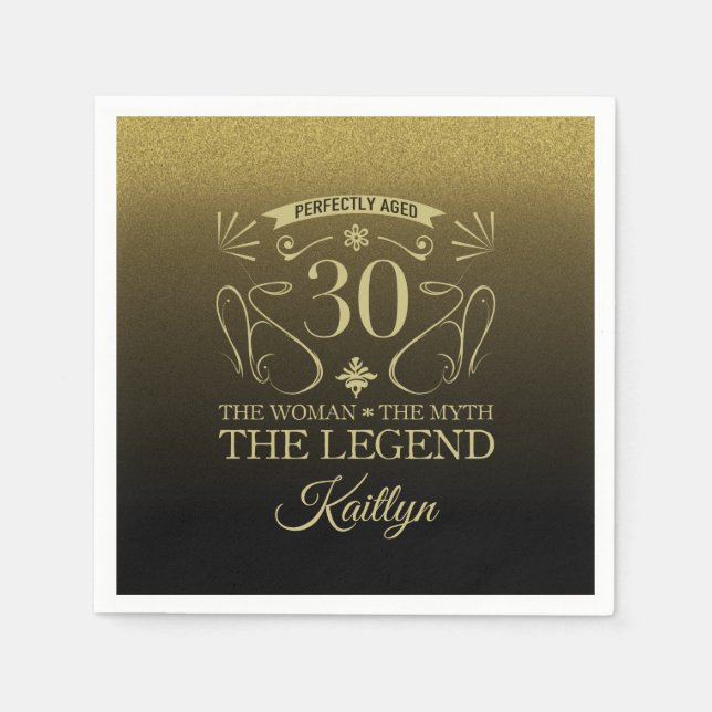 Serviette En Papier Custom Cute Happy 30th Birthday (Devant)