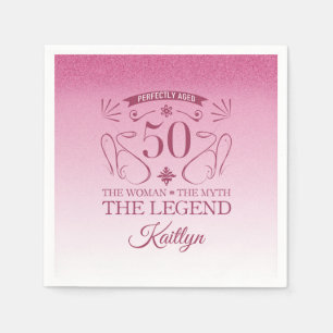 Serviette En Papier Custom Cute Happy 50th Birthday