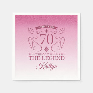 Serviette En Papier Custom Cute Happy 70th Birthday