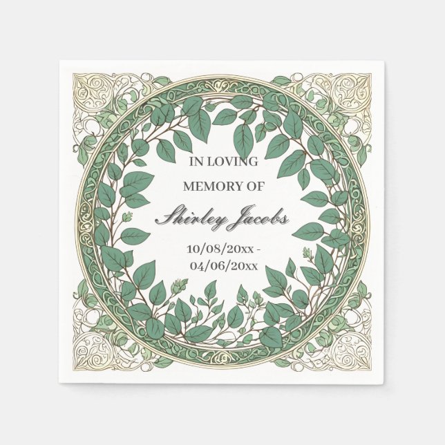 Serviette En Papier Custom Eucalyptus Funeral – Elegant Memorial (Devant)