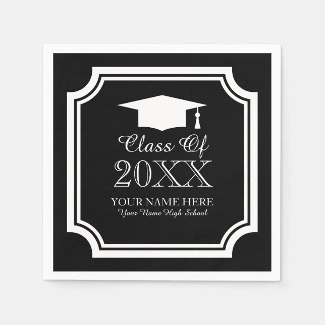 Serviette En Papier Custom graduation party napkins for graduates (Devant)