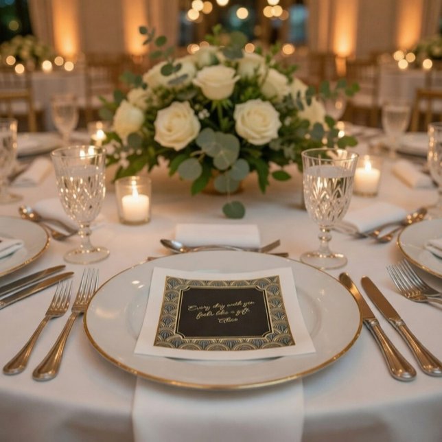 Serviette En Papier Custom Heartfelt Love Note Wedding Napkins (Créateur téléchargé)