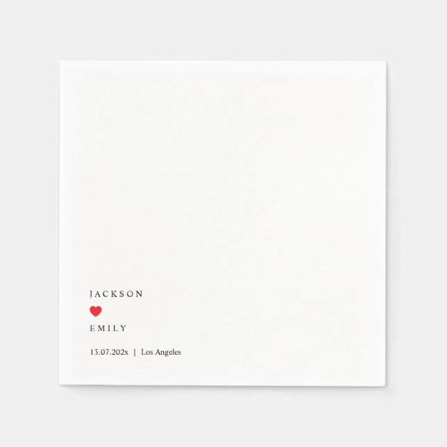 Serviette En Papier Custom Minimalistic Wedding Napkins (Devant)
