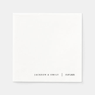 Serviette En Papier Custom Modern Minimalistic Wedding