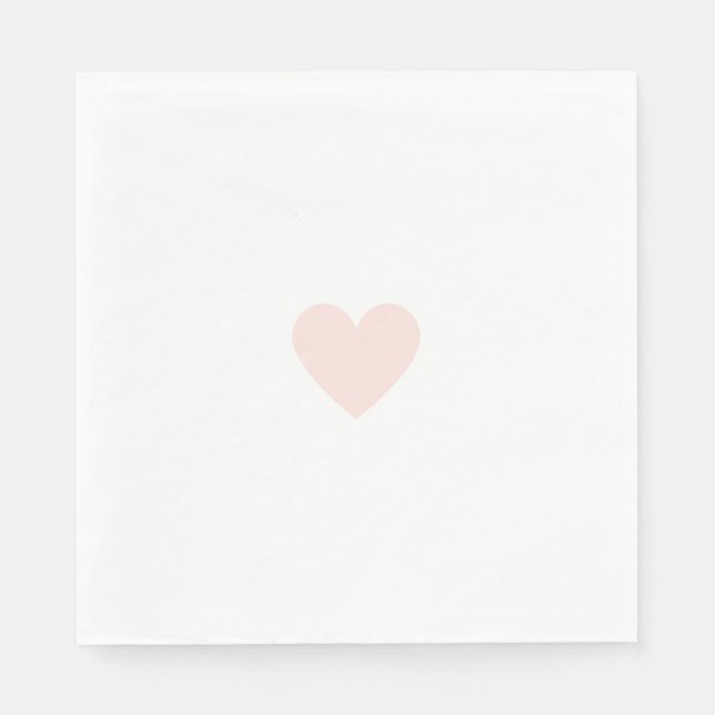 Serviette En Papier Custom Modern Pink Heart (Devant)