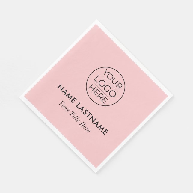 Serviette En Papier Custom Modern Round Business Logo (Coin)
