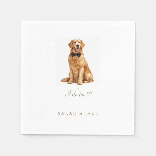 Serviette En Papier Custom Pet in Wedding Bow Tie Wedding Napkins (Devant)