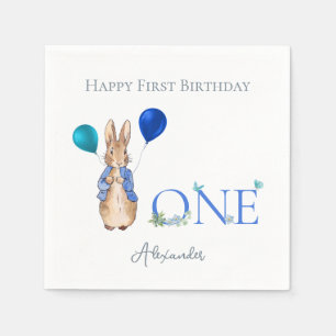 Serviette En Papier Custom Pierre le lapin 1er anniversaire